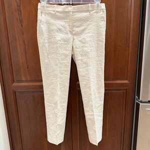 Theory Women’s Cream Linen Pants size 4
